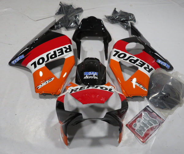 HONDA CBR900RR 954 (2002-2003) Black, Red, Orange & White Repsol Fairings at KingsMotorcycleFairings.com