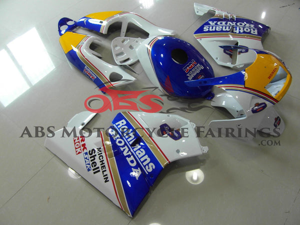 Honda NSR250R MC28 (1994) White, Blue, Yellow, Red & Gold Rothmans Fairings at KingsMotorcycleFairings.com