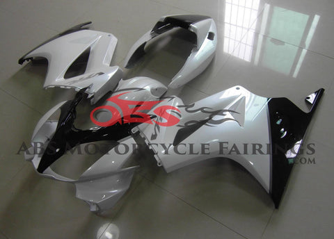 Honda VFR800 (2002-2013) Pearl White, Black & Silver Fairings