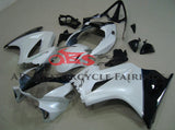 Pearl White, Black and Silver Fairing Kit for a 2002, 2003, 2004, 2005, 2006, 2007, 2008, 2009, 2010, 2011, 2012 and 2013 Honda VFR800 motorcycle