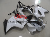 White, Black and Silver Fairing Kit for a 2002, 2003, 2004, 2005, 2006, 2007, 2008, 2009, 2010, 2011, 2012 and 2013 Honda VFR800 motorcycle