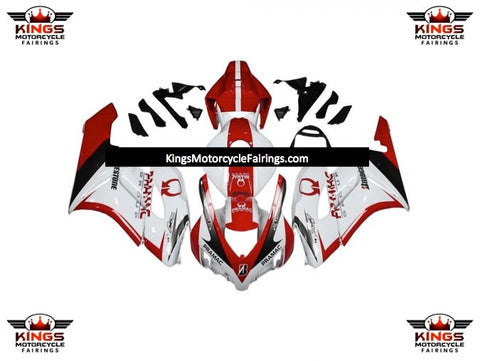 Honda CBR1000RR Fairings (2004-2005) White, Red, Black Pramac Bridgestone at KingsMotorcycleFairings.com