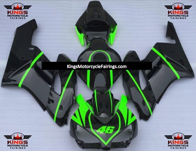 Honda CBR1 000RR Fairings (2004-2005) Black, Neon Green at KingsMotorcycleFairings.com