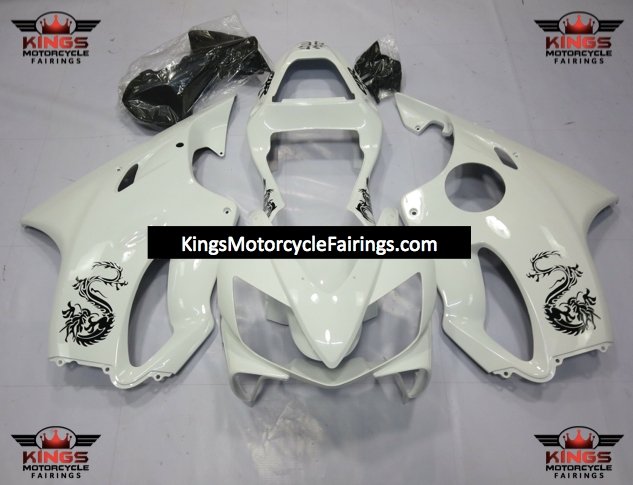 Honda CBR600F4i Fairing Kit (2001-2003) White, Black Dragon at KingsMotorcycleFairings.com
