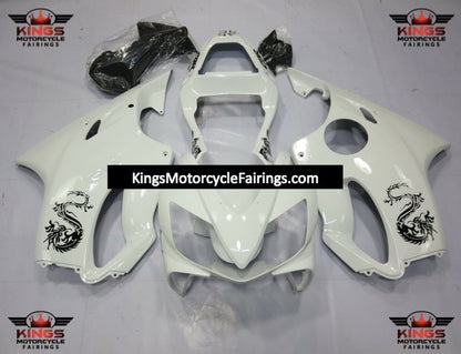 Honda CBR600F4i Fairing Kit (2001-2003) White, Black Dragon at KingsMotorcycleFairings.com