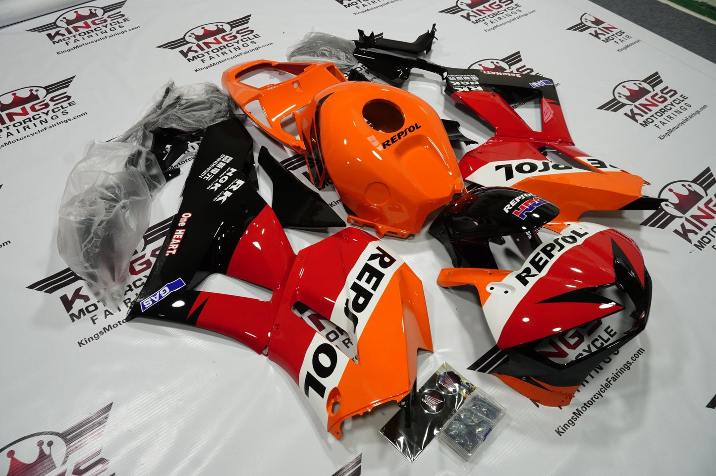 Honda CBR600RR Fairing Kit (2013-2023) Orange Repsol at KingsMotorcycleFairings.com