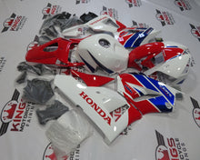 Honda CBR600RR Fairing Kit (2013-2023) White, Blue Stripe, Red HRC at KingsMotorcycleFairings.com