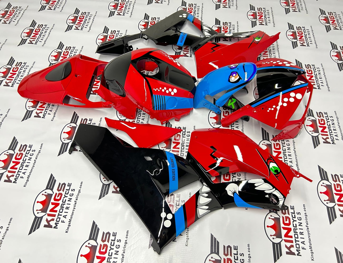 Honda CBR600RR Fairing Pieces (2013-2023) Red, Black, Blue Creature at KingsMotorcycleFairings.com