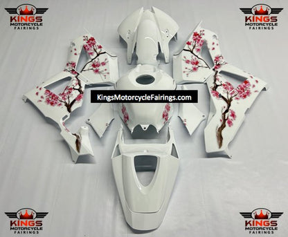 Honda CBR600RR Fairing Pieces (2013-2023) White, Pink Blossom at KingsMotorcycleFairings.com