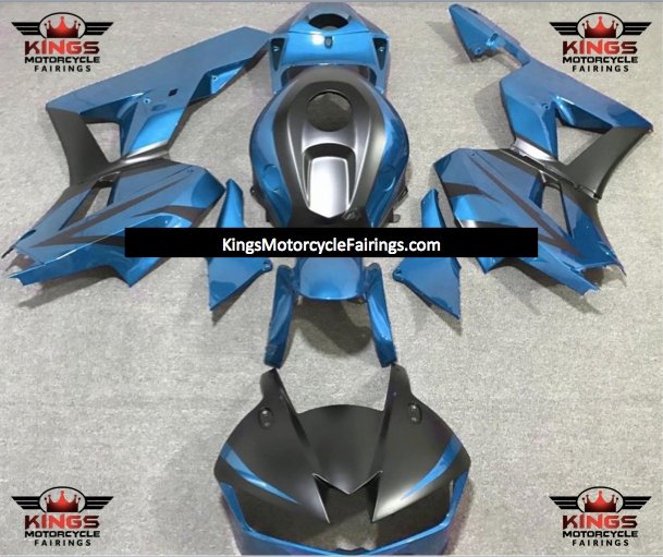 Honda CBR600RR Fairing Set (2013-2023) Light Blue, Matte Black at KingsMotorcycle Fairings.com