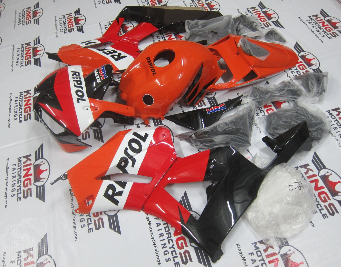 Honda CBR600RR Fairing Set (2013-2023) Red, Orange, White, Black HRC Repsol at KingsMotorcycleFairings.com