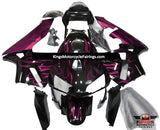 Honda CBR600RR Fairings (2003-2004) Black, Pink Flame at KingsMotorcycleFairings.com