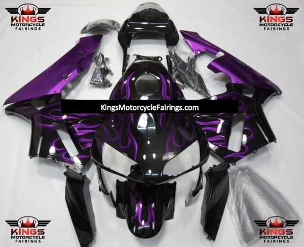Honda CBR600RR Fairings (2003-2004) Black, Purple Flame at KingsMotorcycleFairings.com