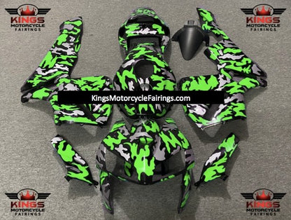 Honda CBR600RR Fairings (2005-2006) Black, Silver, Green Camouflage at KingsMotorcycleFairings.com