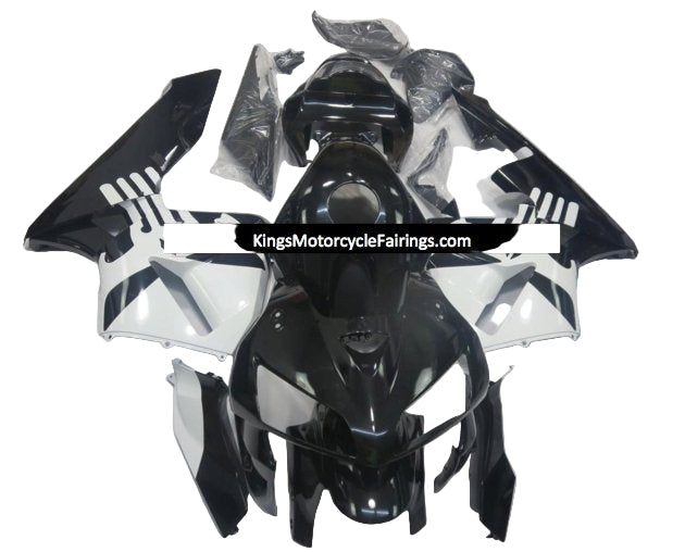 Honda CBR600RR Fairings (2005-2006) Black, White Punisher Skull at KingsMotorcycleFairings.com