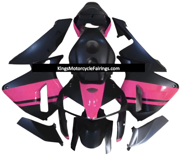 Honda CBR600RR Fairings (2005-2006) Matte Black, Pink at KingsMotorcycleFairings.com