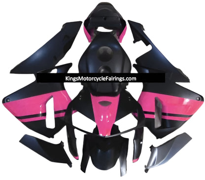 Honda CBR600RR Fairings (2005-2006) Matte Black, Pink at KingsMotorcycleFairings.com