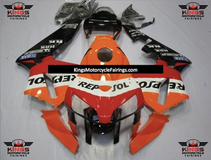 Honda CBR600RR Fairings (2005-2006) Orange, Red, Black, White Repsol at KingsMotorcycleFairings.com