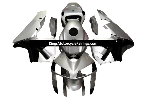 Honda CBR600RR Fairings (2005-2006) Silver Gloss, Black at KingsMotorcycleFairings.com