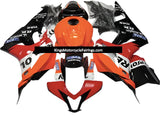Honda CBR600RR Fairings (2007-2008) Black, Red, Orange Repsol at KingsMotorcycleFairings.com