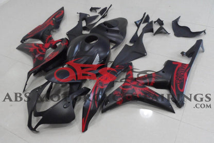 Honda CBR600RR Fairings (2007-2008) Matte Black, Red at KingsMotorcycleFairings.com
