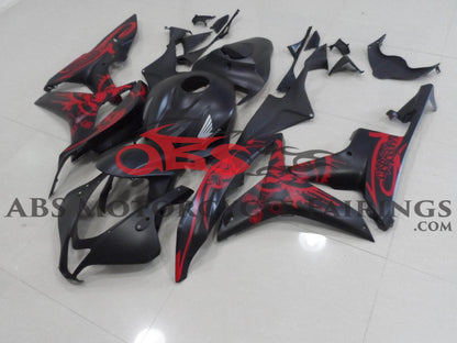 Honda CBR600RR Fairings (2007-2008) Matte Black, Red from KingsMotorcycleFairings.com
