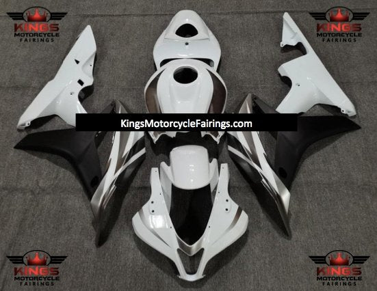 Honda CBR600RR Fairings (2007-2008) White, Silver, Matte Black at KingsMotorcycleFairings.com