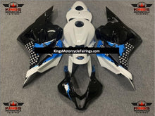 Honda CBR600RR Fairings (2009-2012) Black, White, Blue Splatter at KingsMotorcycleFairings.com