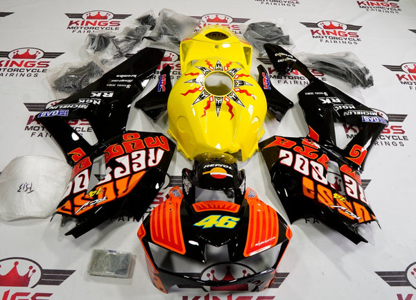 Honda CBR600RR Fairings (2013-2023) Black, Orange, Red, Yellow Rossi at KingsMotorcycleFairings.com