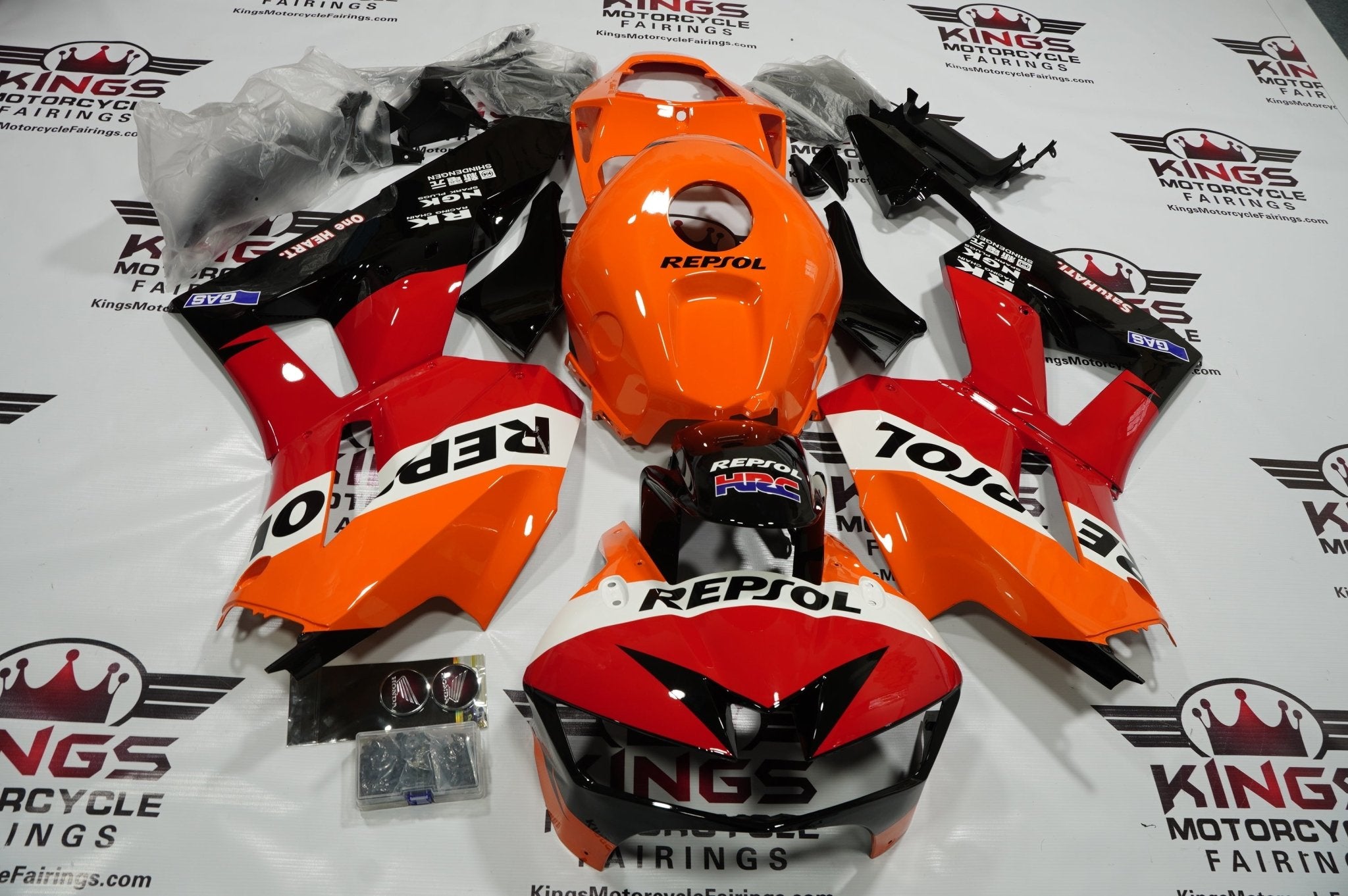 Honda CBR600RR Fairings (2013-2023) Orange Repsol at KingsMotorcycleFairings.com