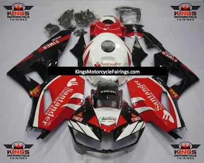 Honda CBR600RR Fairings (2013-2023) Red, White, Black Santander at KingsMotorcycleFairings.com