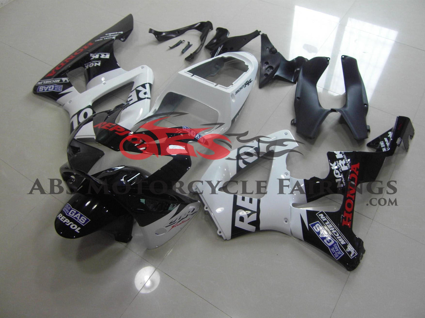 Honda CBR900RR 929 Fairings (2000-2001) Black, White Repsol at KingsMotorcycleFairings.com