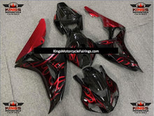 Honda CBR 1000RR Fairings (2006-2007) Black, Red Flame at KingsMotorcycleFairings.com