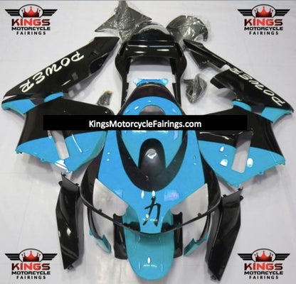 Honda CBR 600RR Fairings (2003-2004) Light Blue, Black Power at KingsMotorcycleFairings.com
