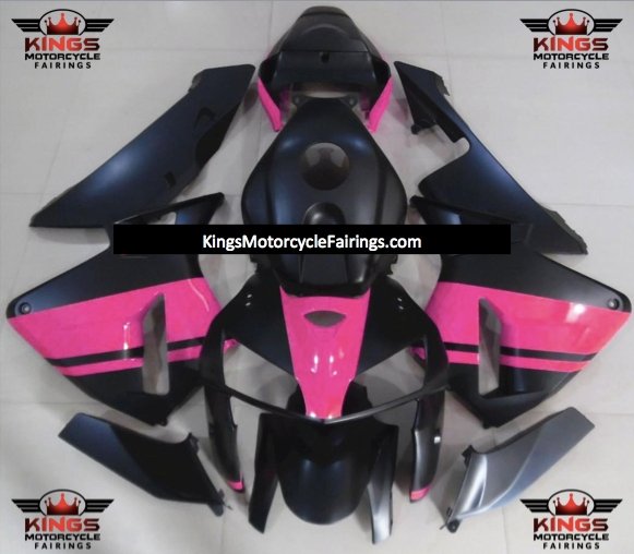 Honda CBR 600RR Fairings (2005-2006) Matte Black, Pink at KingsMotorcycleFairings.com