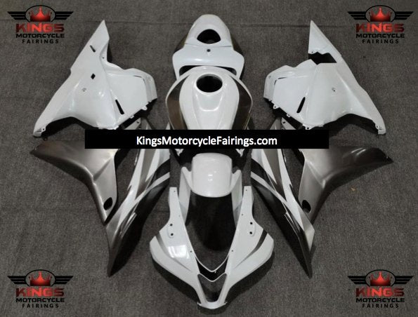 Honda CBR 600RR Fairings (2009-2012) White, Silver at KingsMotorcycleFairings.com