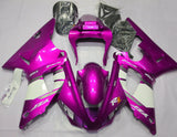 Pink, White and Silver Fairing Kit for a 2000 & 2001 Yamaha YZF-R1 motorcycle