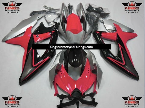 Suzuki GSXR600 (2008-2010) Hot Pink, Silver & Black Fairings