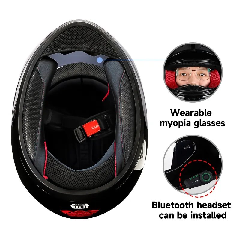 The Pink HNJ Full-Face Motorcycle Helmet with Cat Ears is brought to you by Kings Motorcycle Fairings