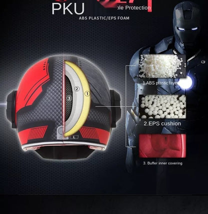 Iron Man Full Face Modular Motorcycle Helmet by KingsMotorcycleFairings.com