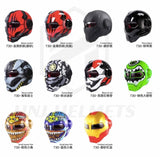 Green One Eye Monster Iron Man Motorcycle Helmet