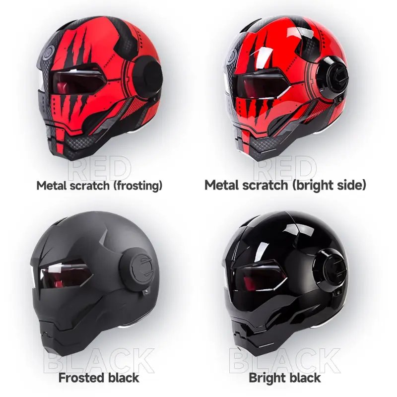 Black & Red Claw Scratch Iron Man Motorcycle Helmet Black & Red Claw Scratch Iron Man Motorcycle Helmet