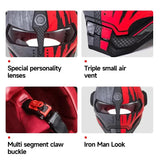 Matte Black and Red Claw Scratch Iron Man Full Face Motorcycle Helmet is brought to you by KingsMotorcycleFairings.com
