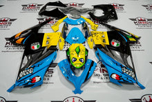 KAWASAKI NINJA 300 Fairings (2013-2017) Blue, Black, Yellow Shark at KingsMotorcycleFairings.com
