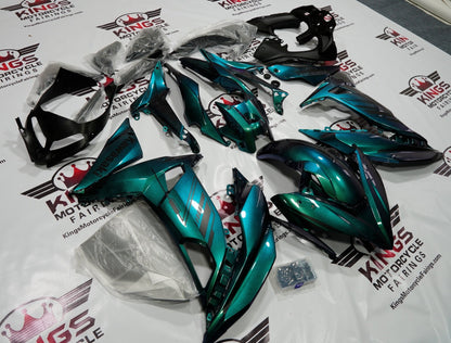 Kawasaki Ninja 650 Fairing Kit (2017-2019) Green, Blue, Purple Chameleon, Matte Black from KingsMotorcycleFairings.com
