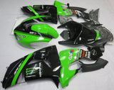 Green and Black Monster Energy Fairing Kit for a 2006 & 2007 Kawasaki ZX-10R motorcycle