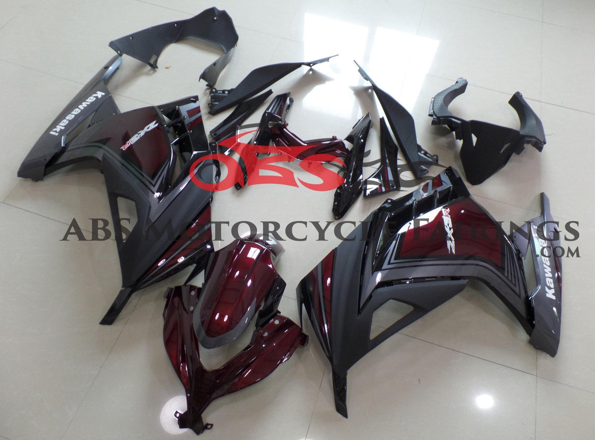 Fairings for Kawasaki Ninja 300 (2013-2024) Burgundy Red, image size:1200x887