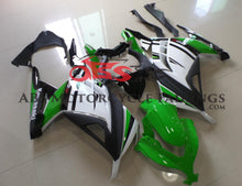 Kawasaki Ninja 300 Fairings (2013-2024) Green, White, Black from KingsMotorcycleFairings.com