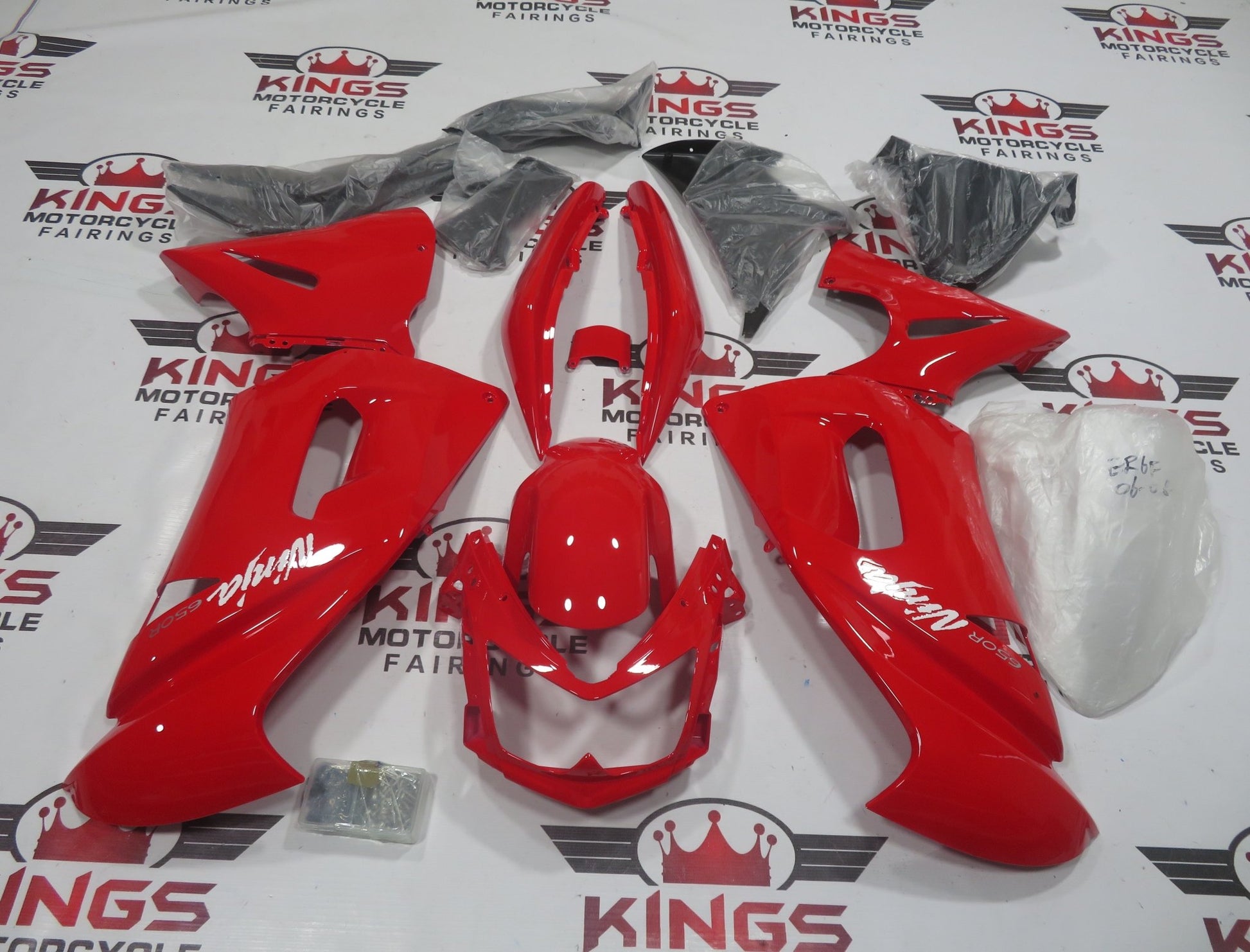Kawasaki Ninja 650 Fairings (2006-2008) Red, Black at KingsMotorcycleFairings.com