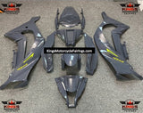 Kawasaki Ninja ZX-10R Fairings (2011-2015) Nardo Gray, Yellow Accent from KingsMotorcycleFairings.com